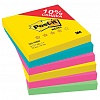 Самоклеящийся блок 3M Post-it Original 654-RNBW, 76х  76, 100л, "Радуга Плюс", 4 цвета, 6шт/уп