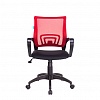 Кресло офисное БЮРОКРАТ CH-695N, крестовина пластик, миханизм качания, спинка сетка красная, сиденье ткань черная (TW-35N/TW-11)