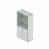 Шкаф средний полузакрытый Агат 800x400x1520мм, светло-серый, кромка темно-серая