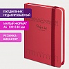 Ежедневник недатированный BRAUBERG Котики А6, 109х148 мм, 128 л., на резинке, красный с рисунком