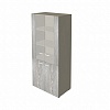 Шкаф New.Tone Nt-47, 880х460х2045мм, комбинированный фасад, дуб серебристый/мокко