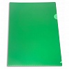 Папка-уголок  А4, пластик, 0.18мм, непрозрачная зеленая