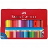 Набор цветных карандашей Faber-Castell Grip, 48цв, корпус трехгранный, 1 чернографитовый карандаш, точилка, кисть, в металлической коробке