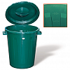Контейнер для мусора пластиковый  60л IDEA, с крышкой, D=48.5см, H=72см, серый/зеленый