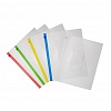 Папка-конверт на молнии Lamark А5, пластик, 0.15мм, прозрачный, карман для визитки, ассорти