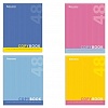 Тетрадь А5 48л, BRAUBERG One Colour, обложка мелованный картон, скрепка, ассорти, клетка