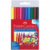 Фломастеры Faber-Castell Grip, 10цв, корпус трехгранный, в футляре