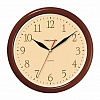 Часы настенные TROYKA 21234287 круглые, 24.5х24.5х3.5см, пластик, коричневые