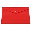 Папка-конверт на кнопке  А5, пластик, 0.18мм, непрозрачный, однотонный, красная