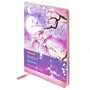 Блокнот А5 80л, BRAUBERG VISTA Sakura, склейка, под кожу, гибкая обложка, ляссе, клетка