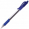 Ручка шариковая автоматическая BRAUBERG Extra Glide R-Grip, резиновый упор, 0.35/0.7мм, корпус прозрачный трехгранный, масляная основа, синяя