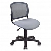 Кресло офисное БЮРОКРАТ CH-296, крестовина пластик, без подлокотников, спинка сетка темно-серая, сиденье ткань серая (15-48)