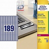 Этикетки самоклеящиеся AVERY-ZWECKFORM L6008-20, 25.4х10мм, металлизированные, серебристые, 189шт на листе А4, 20л/пач