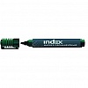 Маркер перманентный INDEX 555, круглый наконечник, 1-4мм, зеленый