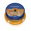 Записываемый DVD-диск в боксе DVD-R VERBATIM 4.7ГБ, 16x, 25шт/уп (43522)
