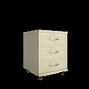 Тумба выкатная RIVA 420х450х556мм, 3 ящика, Клен