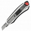 Нож канцелярский 18мм, BRAUBERG Heavy duty, автофиксатор, корпус металл, резиновые вставки, металлические направляющие