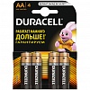 Батарейка DURACELL AA/LR6/MN1500, 1.5V, Basic, алкалиновая,  4шт/уп