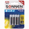 Батарейка SONNEN AAA/LR03/1.5V, алкалиновая, 4шт/уп