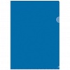 Папка-уголок  А4, пластик, 0.10мм, прозрачная синяя