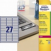 Этикетки самоклеящиеся AVERY-ZWECKFORM L6011-20, 63.5х29.6мм, металлизированные, серебристые, 27шт на листе А4, 20л/пач