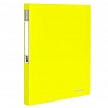 Папка на 2-х кольцах BRAUBERG Neon,  пластик,  А4, 25мм, 0.70мм, до 170л, внутренний карман, неоновая, желтая 