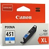 Картридж CANON CLI-451C XL для MG5440/6340, iP7240, 680стр, Cyan (6473B001)