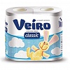 Бумага туалетная VEIRO Linia CLASSIC/Домашняя/Удачная, 2-слойная, 4рул/уп, белая (5С24/1С24/1С24U)