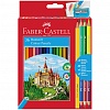 Набор цветных карандашей Faber-Castell, 36цв, корпус шестигранный, 4 цветных карандаша, точилка, в картонной коробке