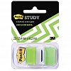 Закладки 3M Post-it Study 680-BG-L, 25.4х43.2мм, клейкие, пластик, 22л, зеленые