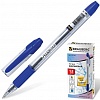 Ручка шариковая BRAUBERG Samurai, резиновый упор, 0.7мм, корпус прозрачный, синяя