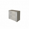 Шкаф New.Tone Nt-41, 880х460х845мм, стеклянный фасад, дуб серебристый/мокко