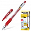 Ручка гелевая BRAUBERG Number One, резиновый упор, 0.5мм, корпус прозрачный, красная