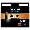 Батарейка DURACELL AA/LR6, 1.5V, Optimum, алкалиновая,  10шт/уп