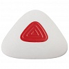 Ластик BRAUBERG Trios PRO, 36х36х9 мм, треугольный, красный пластиковый держатель, белый