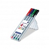Набор ручек капиллярных STAEDTLER Triplus 334 SB4, 0.3мм, трехгранный корпус, 4 цвета, 4шт/уп