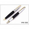 Набор ручек Verdie 1002 в виниловом футляре: ручка шариковая + ручка перьевая; корпус металл хром, черный